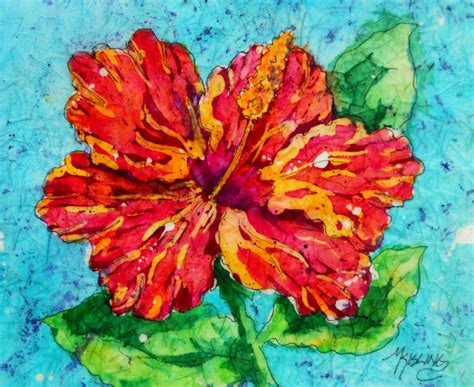 Batik is the traditional practice of rubbing wax on fabric in a design and then dyeing the fabric bright colors. Martha Kisling Art With Heart : Hibiscus Batik and Summer ...