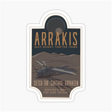Arrakis Deep Desert Thopter Tours Sticker For Sale By Brillosito