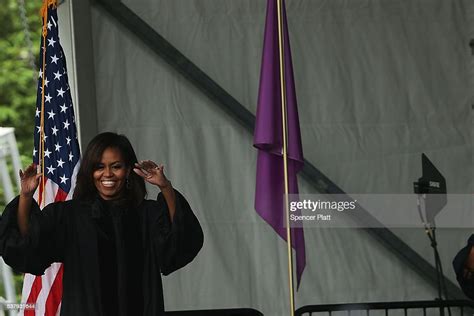 First Lady Michelle Obama Walks On To Stage To Deliver The News