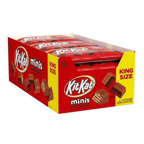 Kit Kat Minis Milk Chocolate Wafer King Size Candy Packs 22 Oz 12