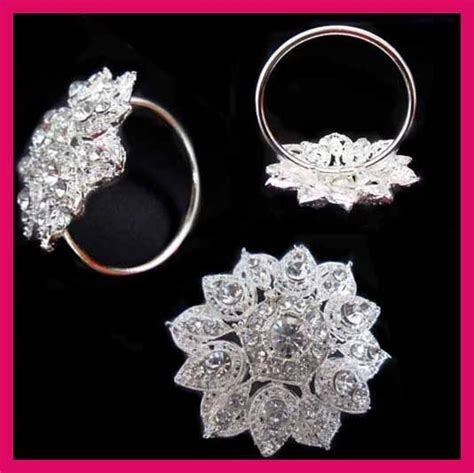 40mm Ring Flower Rhinestone Napkin Ring For Wedding Table Decoration