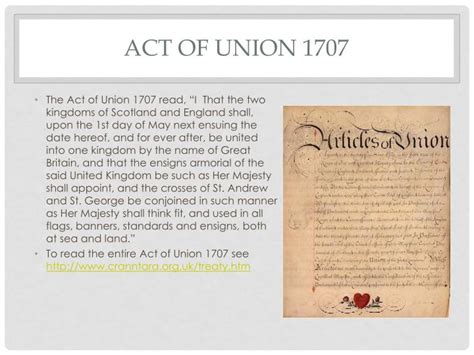 Ppt The Act Of Union 1707 Powerpoint Presentation Id2297618