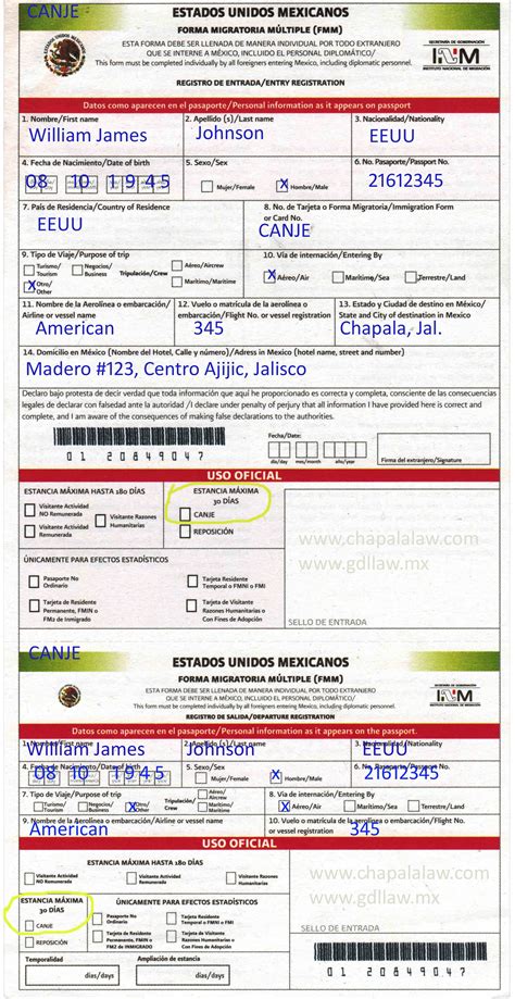 Printable Mexican Immigration Form Printable Blank World