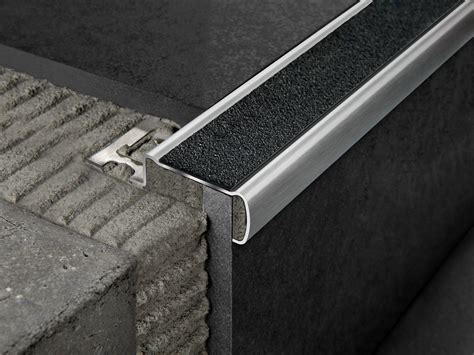 Brushed Steel Step Nosing Prostair Grip Acc By Progress Profiles