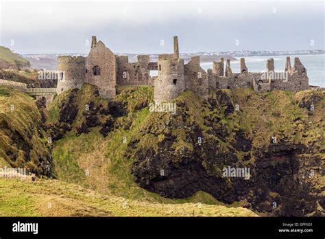 Dunluce Castle Ruins In Northern Ireland Stock Photo Alamy
