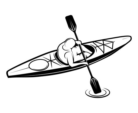 Free Canoe Clip Art Black And White Outline Sketch Coloring Page