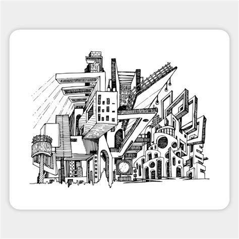 Abstract Doodle Architecture Art Architecture Sticker Teepublic