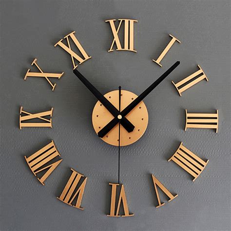 2xdiy Luxury 3d Roman Numerals Wall Clock Large Size Home Decoration