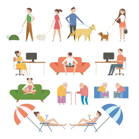 Characters Of Various Lifestyles Vector Art At Vecteezy