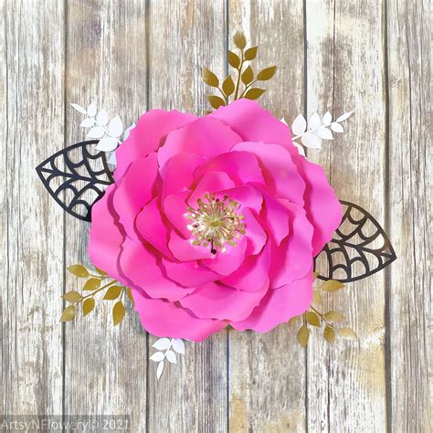 Diy Paper Flower Template In Svg And Pdf Printable Petal Template For