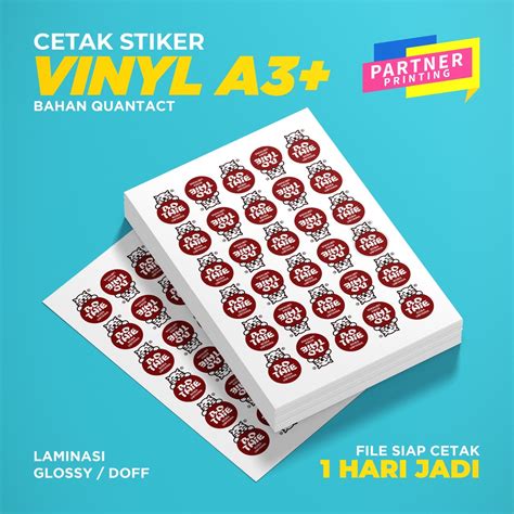 Jual Cetak Print Stiker Vinyl A Lembaran Satuan Bahan Quantac