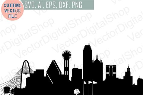 Dallas Skyline Vector Usa City Svg  Png Dwg Cdr Eps Ai