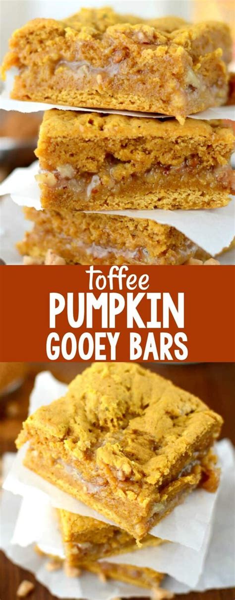 Toffee Pumpkin Gooey Bars An Easy Gooey Bar Recipe That Starts With A