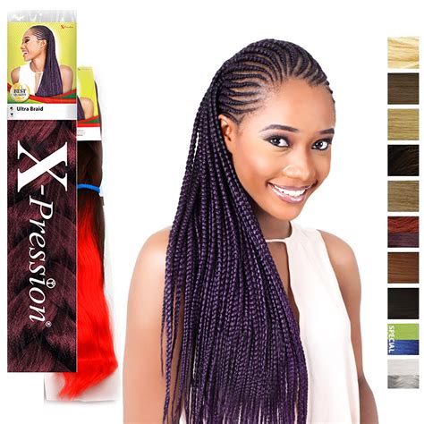 24 ombre jumbo braiding hair extensions jumbo braid hair ombre long jumbo braids for box twist braid crochet hair high temperature 4 tone colored ( 3 bundles, purple to blue to yellow to orange ) 24 inch (pack of 3) 4.3 out of 5 stars 418. X-pression Ultra Braid Hair Extension-Original-BRAIDS ...
