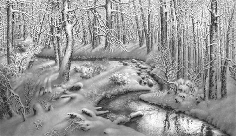 Awesome Snow Art Made With Pencils Cool Pencil Drawings Winter