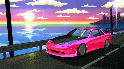 Aesthetic Anime Cars Driving Looping GIFs Gridfiti Car Gif Jdm Wallpaper Pixel Art