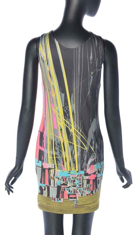 Volt Design Dress Kin 308 Straight Cut Abstract Design