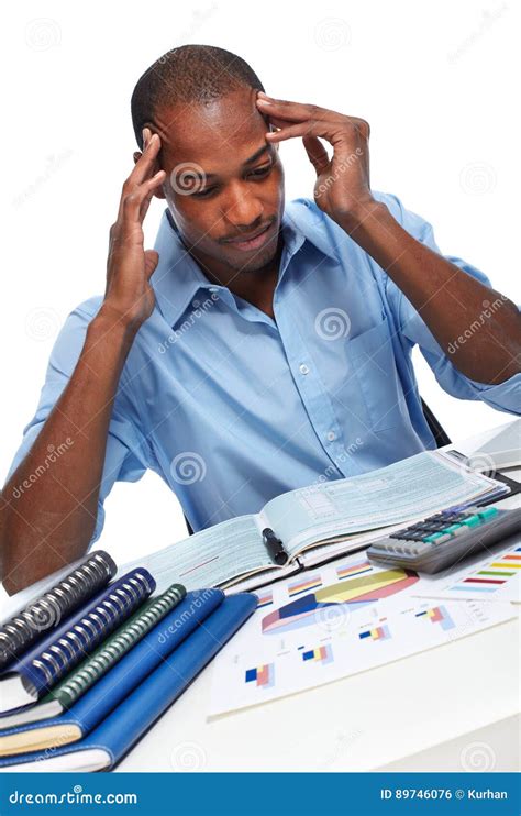 African American Businessman Having Stress Stock Photo Image Of