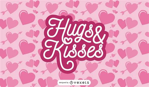 Valentines Day Hugs And Kisses Hearts Background Vector Download