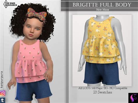 The Sims Resource Brigitte Full Body In 2022 Sims 4 Children