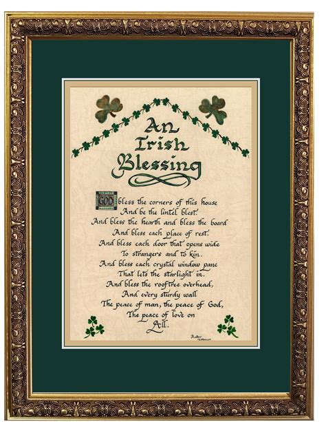 An Irish Blessing Prayer For The Home Framed And Matted With Option To