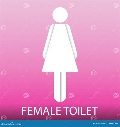 Female Toilet Sign Pink Background Female Sign Vector Pro Stock