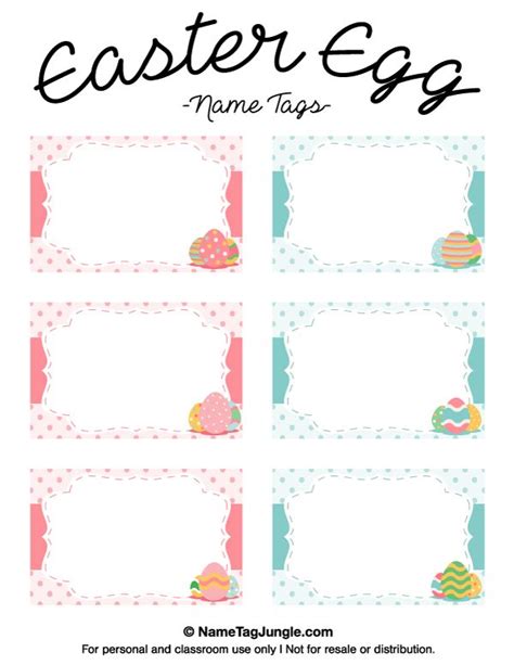 Free Printable Easter Egg Name Tags