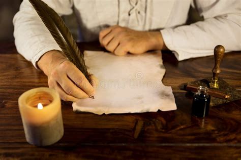 Man Writing On A Parchment Stock Images Image 35231834