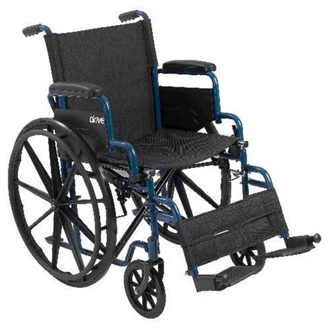 Drive Medical Blue Streak Wheelchair With Flip Back Desk Arms Swing