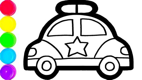 50 original designs of cars, planes, trains welcome to drawingaz channel many coloring pages for kids. Glitter Toy Police Car coloring and drawing for Kids ...