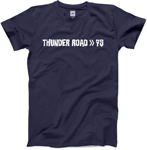 Thunder Road T Shirt 1975 Classic Song Tees Deep Navy Uk