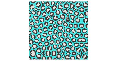 Artsy Modern Cyan Blue Leopard Animal Print Fabric Zazzle