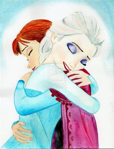 Elsa And Anna Hugging Fan Art Frozen Fan Art Frozen Disney Movie Disney