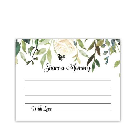 Share A Memory Card Printable Template Card Template Card Templates