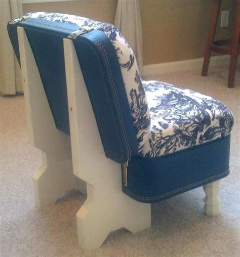 Upcycled Vintage Luggage Chair Suitcase Decor