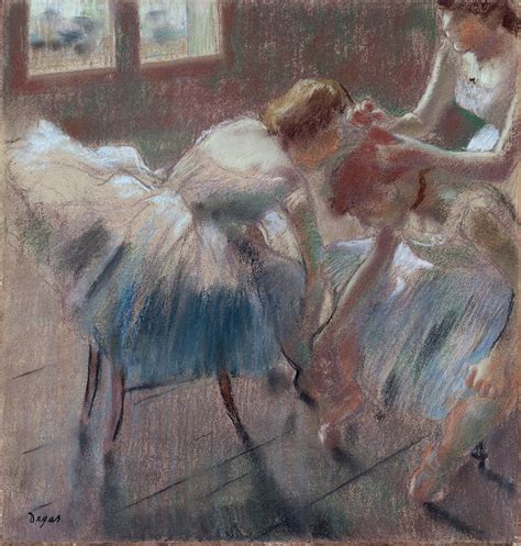Three Dancers Preparing For Class Painting By Edgar Degas Fine Art