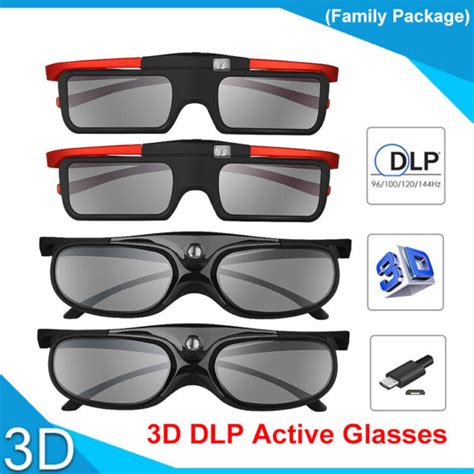 3d Dlp Link Glasses Elephas 144hz Rechargeable Active Shutter Eyewear For All 2 For Sale Ebay