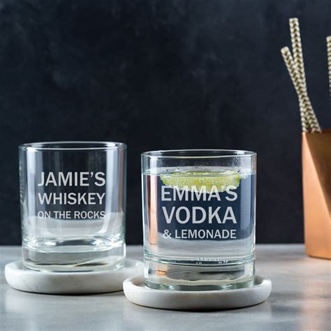 Personalised Engraved Tumbler Glassvodka Gin Whiskey Alcohol Ts For