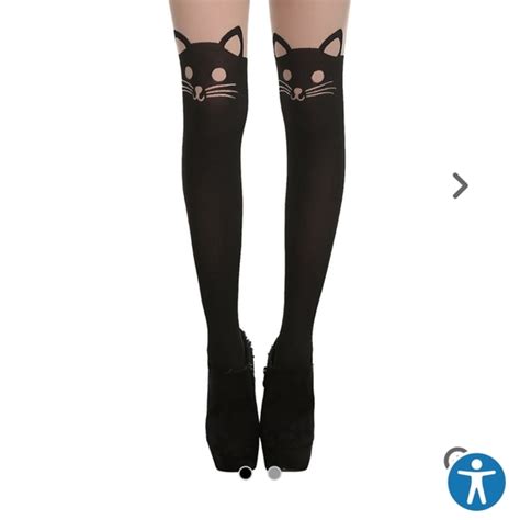 Hot Topic Other Blackheart Cat Faux Thigh High Tights Poshmark