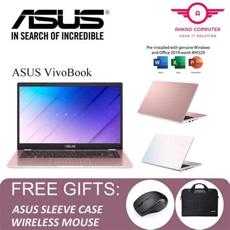 Asus Vivobook Go 14 E410m Abv1852ws Laptop Rose Pink Celeron N4020