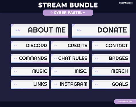 Animated Cyber Pastel Stream Bundle Twitch Package Etsy