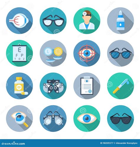 Ophthalmology Icon Set Stock Vector Illustration Of Ophthalmology