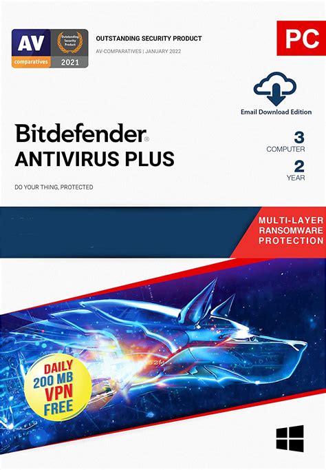 Bitdefender Antivirus Plus 3 Devices 2 Year Windows Email Delivery