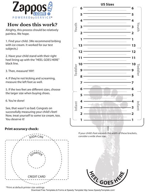 Zappos Kid Shoe Size Chart Download Printable Pdf