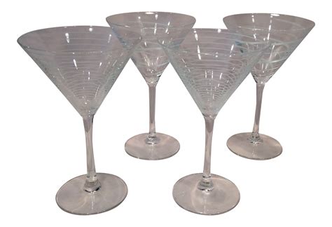 Vintage Mikasa Crystal Swirl Martini Glasses Set Of 4 Chairish