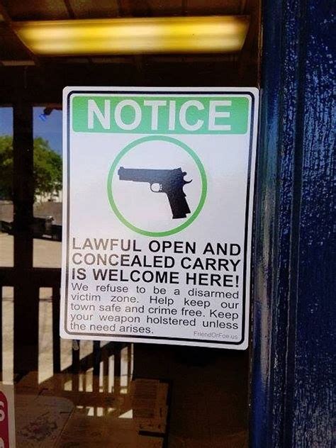 Restaurants New Sign Has Gun Control Supporters Up In Arms Team Sass