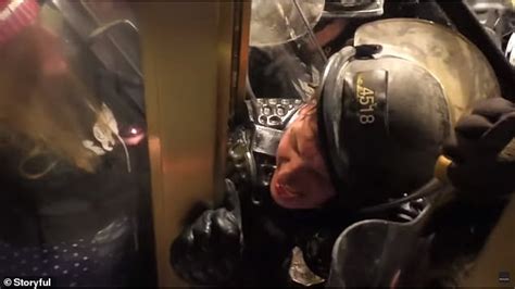 capitol cop who was filmed screaming for help as he was crushed against metal door is named