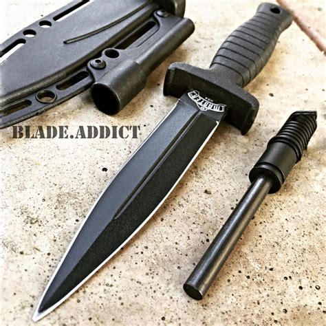 7 Double Edge Military Tactical Hunting Dagger Boot Neck Knife Fire