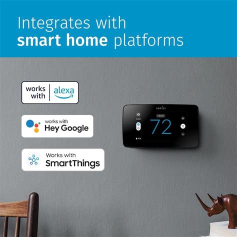 Emerson Sensi Touch 2 Black Beveled Edge Smart Thermostat With Wi Fi