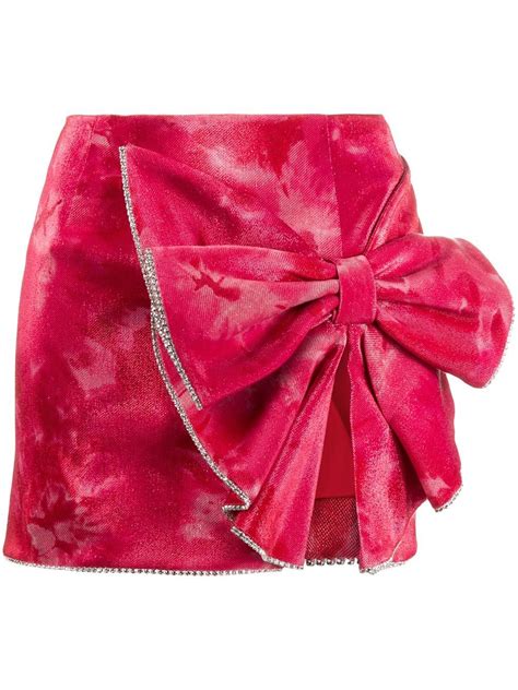 area crushed velvet bow mini skirt farfetch trims fashion mini skirts velvet fashion